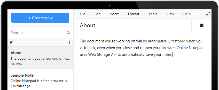 Cekdigital Online Notepad Screenshot